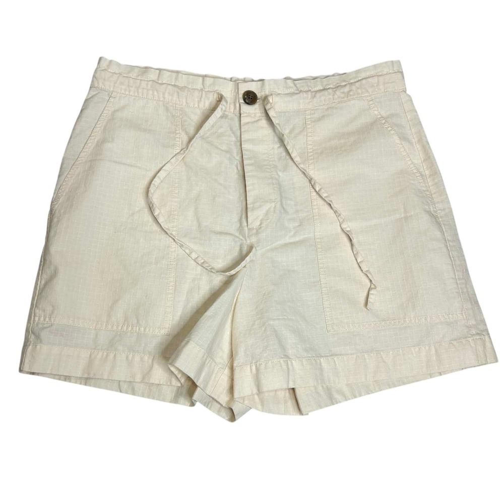 Grayers Women Cream Ripstop Drawstring Utility Shorts Size 10 Cotton